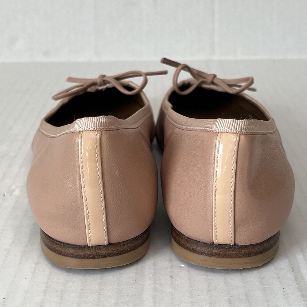 Margaux The Pointe Nude Leather Pointed Toe Ballet Flats Bow Preppy EU 36.5 US 6 - Picture 11 of 16